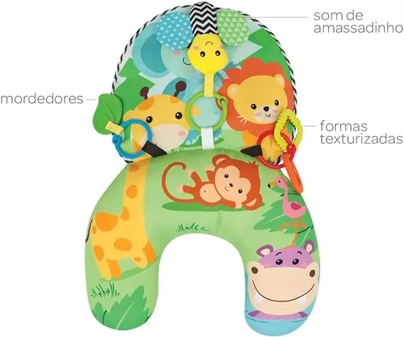 Almofada de Atividades Tummy Time Com Mordedor Buba