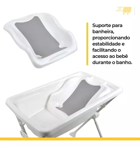 Banheira Infantil Kit Banho Bebê Com Suporte Burigotto